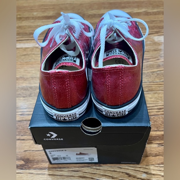 Converse Chuck Taylor Low top shoe Pink Pop Glitter Youth Size 5 - Picture 5 of 6